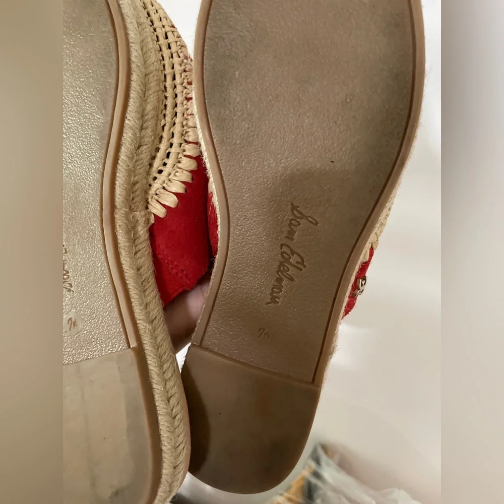 Sam Edelman Suede Espadrille Mules Size 7.5